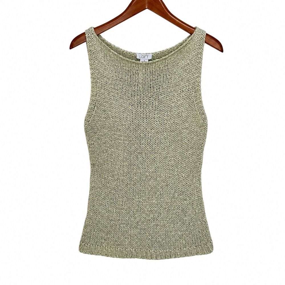 Ann Taylor Loft Sage Green Knit Tank Top Sleeveless Scoop Neck 68089 ID 8008D